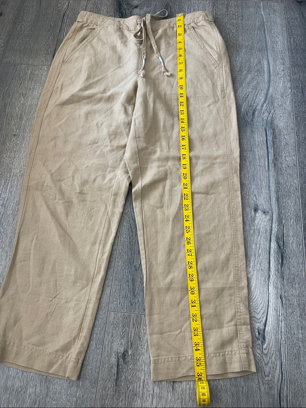 J. Crew Casual Drawstring Linen-Blend Trousers - Beige - Picture 6 of 14